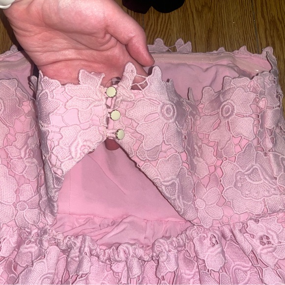 Maeve Pink Floral Lace Dress Size 12 - Picture 4 of 6